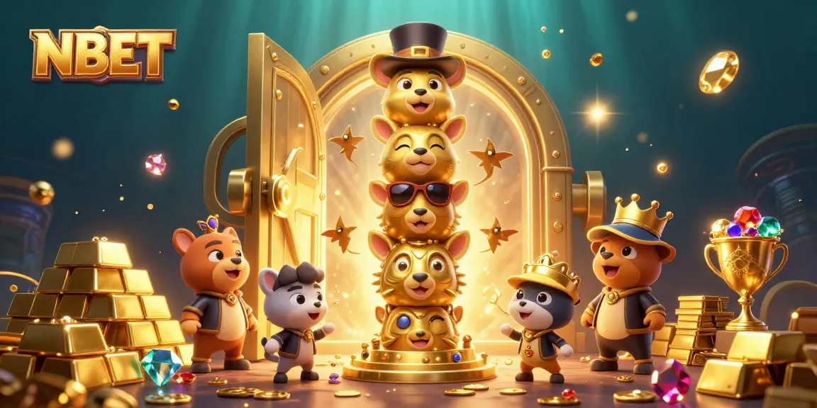 Engage in thrilling gameplay at NBET with golden treasures and vibrant casino scenes.