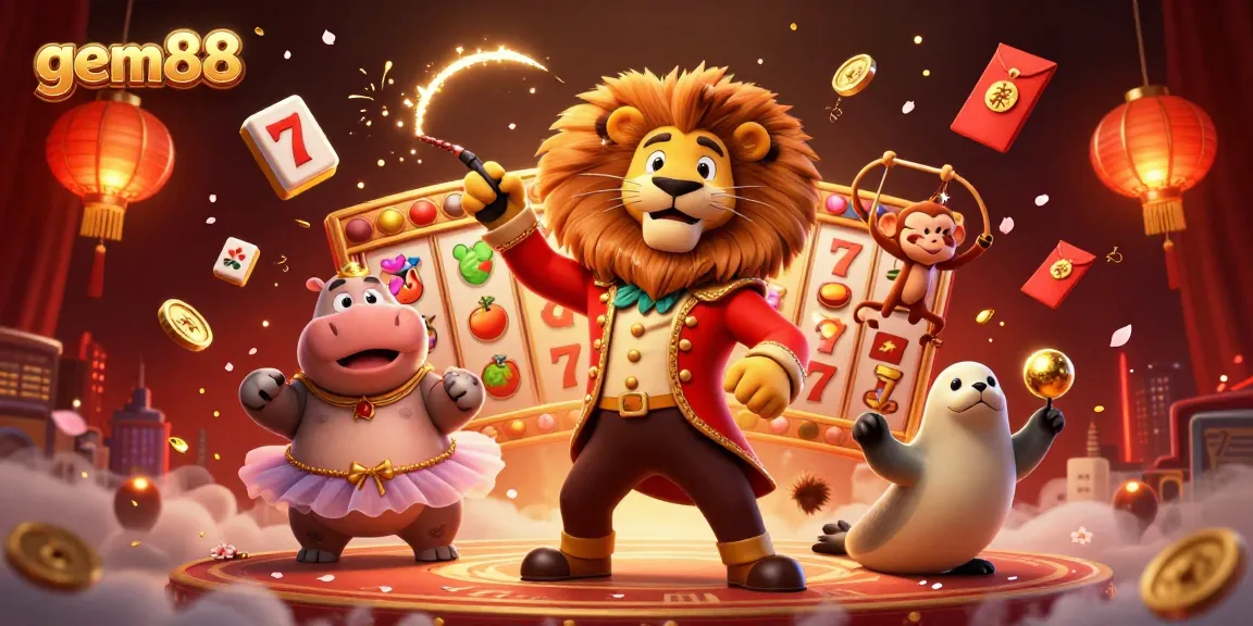 Experience thrilling spins at gem88 with dynamic slot elements and captivating characters in a vibrant casino scene.