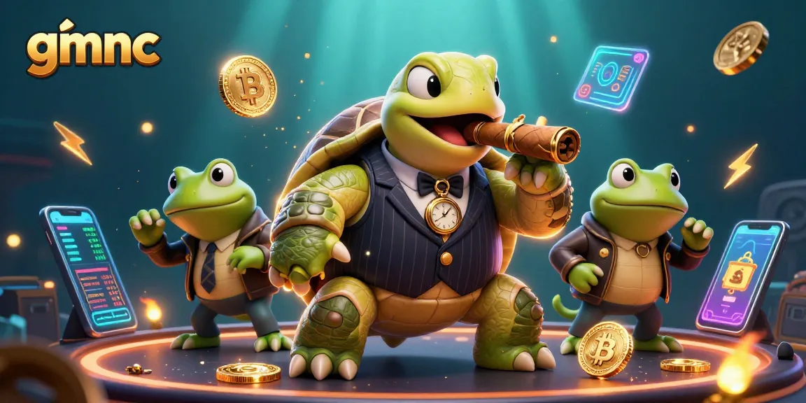 Engage with gmnc's vibrant casino atmosphere, featuring a turtle mobster and bullfrog enforcers.