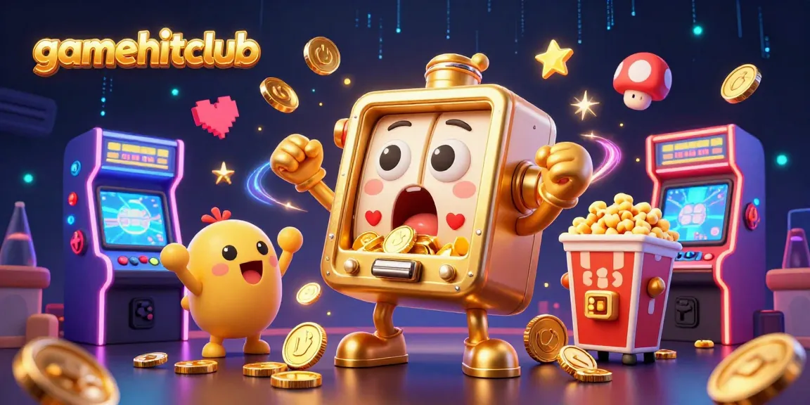 gamehitclub's exciting 3D slot machine scene showcases jackpot excitement with vibrant gaming elements