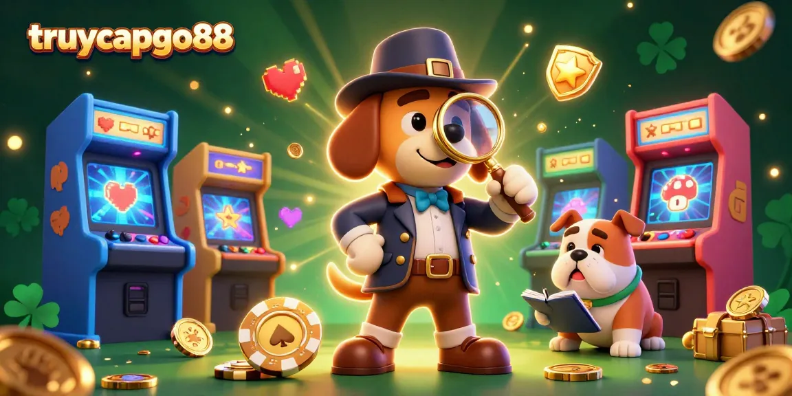Experience the thrill of gaming at truycapgo88, featuring a detective uncovering a golden poker chip!